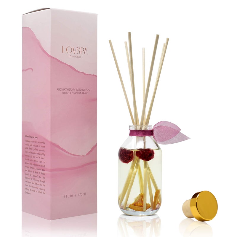 LOVSPA Reed Diffuser Set, Hawaiian Breeze Scented Oil Diffuser with Sticks, Home Fragrance Accessories for Bathroom Shelf Decor, Aroma Diffusers for Home or Office Desk, USA Made - Image 1